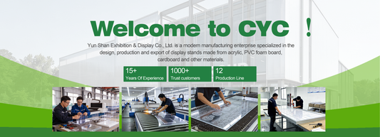 Custom acrylic display stands manufactured by CYC Group factory