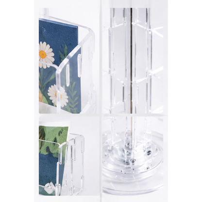 24 Pocket Clear Acrylic Countertop Greeting Card Spinner