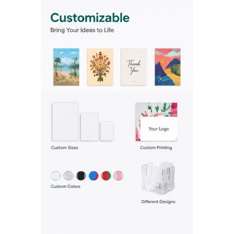 24 Pocket Clear Acrylic Countertop Greeting Card Spinner