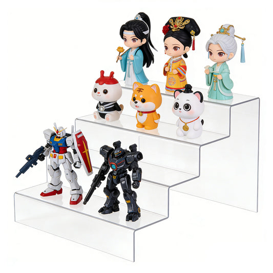 4-Tier Clear Acrylic Display Stand for Collectibles