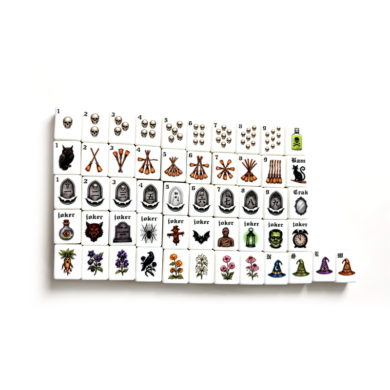 American Mahjong Set 160 Acrylic Tiles Halloween Vampire Theme Luxury Lifestyle Gothic Gift Wholesale Ready to Ship Gift Black