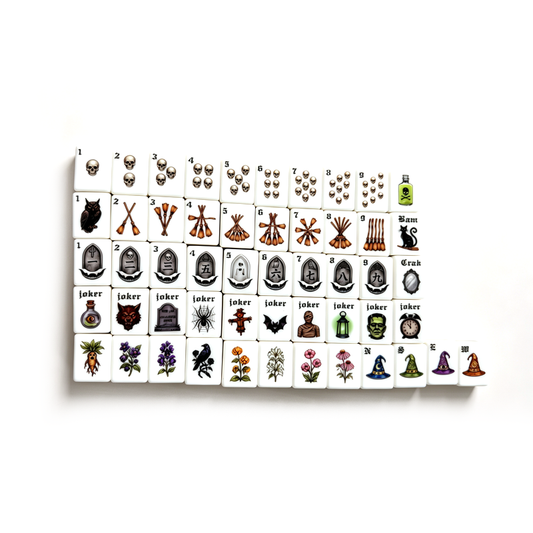 American Mahjong Set 160 Acrylic Tiles Halloween Vampire Theme Luxury Lifestyle Gothic Gift Wholesale Ready to Ship Gift Black