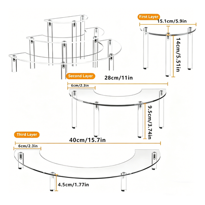 Custom Acrylic Multi-Layer 3-Tier Clear Display Risers